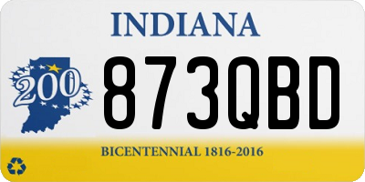 IN license plate 873QBD
