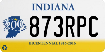 IN license plate 873RPC