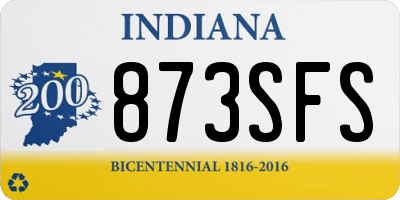 IN license plate 873SFS