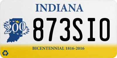 IN license plate 873SIO