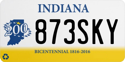 IN license plate 873SKY