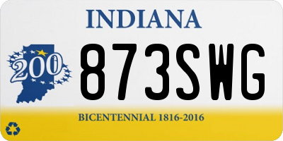 IN license plate 873SWG
