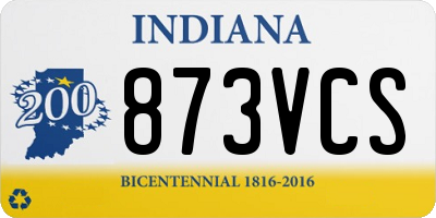 IN license plate 873VCS
