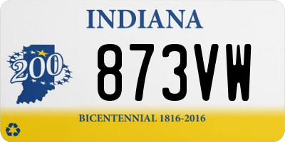 IN license plate 873VW