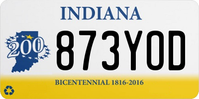IN license plate 873YOD