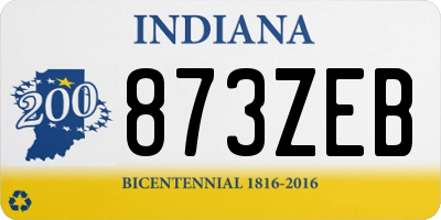 IN license plate 873ZEB