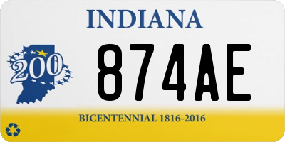 IN license plate 874AE