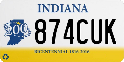 IN license plate 874CUK