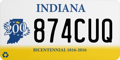 IN license plate 874CUQ