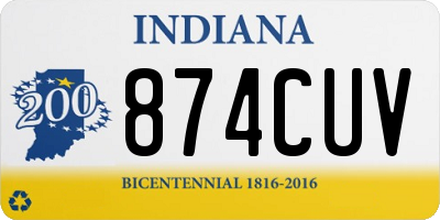 IN license plate 874CUV