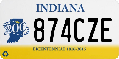 IN license plate 874CZE