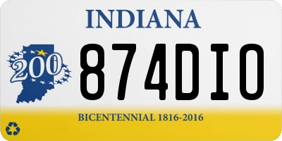 IN license plate 874DIO