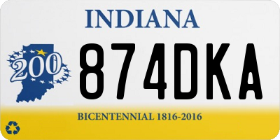 IN license plate 874DKA