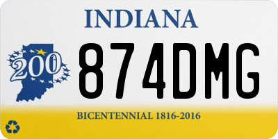 IN license plate 874DMG