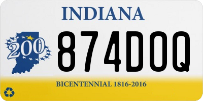 IN license plate 874DOQ