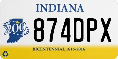IN license plate 874DPX