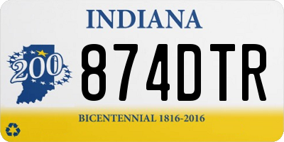 IN license plate 874DTR