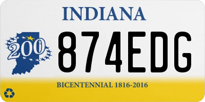 IN license plate 874EDG