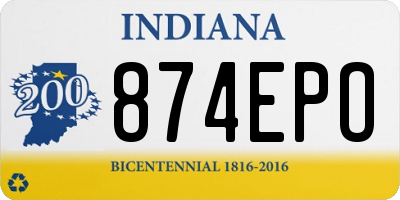 IN license plate 874EPO