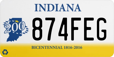 IN license plate 874FEG