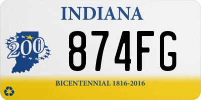 IN license plate 874FG