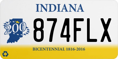 IN license plate 874FLX