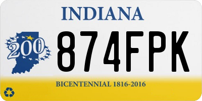 IN license plate 874FPK