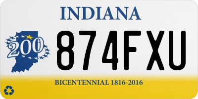 IN license plate 874FXU