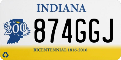 IN license plate 874GGJ