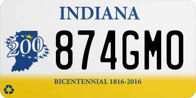 IN license plate 874GMO