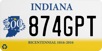 IN license plate 874GPT