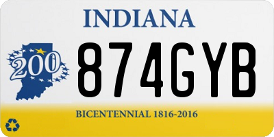 IN license plate 874GYB
