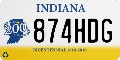 IN license plate 874HDG