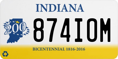 IN license plate 874IOM