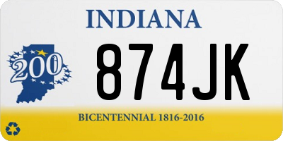 IN license plate 874JK