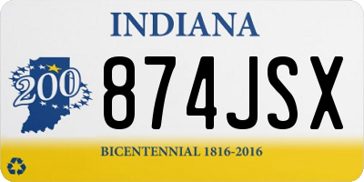 IN license plate 874JSX