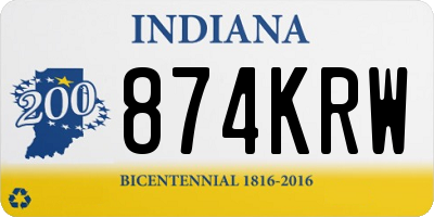 IN license plate 874KRW