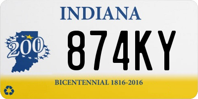 IN license plate 874KY