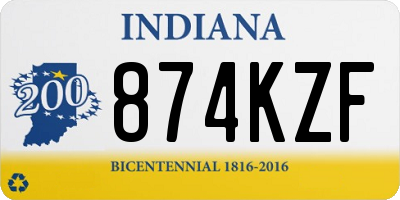 IN license plate 874KZF