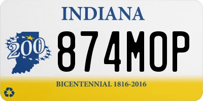 IN license plate 874MOP