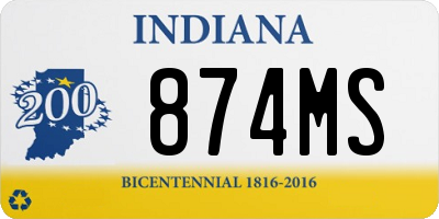 IN license plate 874MS