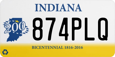 IN license plate 874PLQ