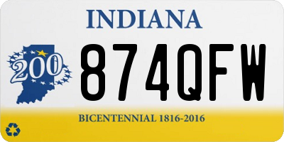 IN license plate 874QFW