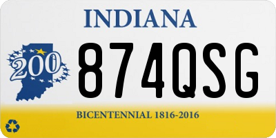 IN license plate 874QSG