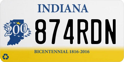 IN license plate 874RDN