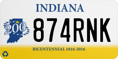 IN license plate 874RNK