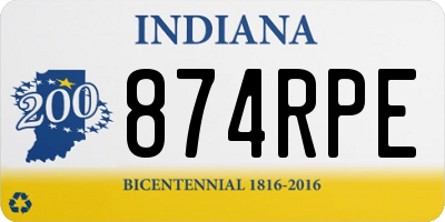 IN license plate 874RPE