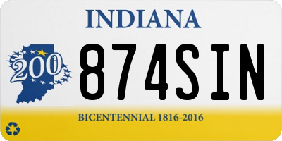 IN license plate 874SIN