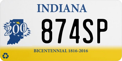 IN license plate 874SP