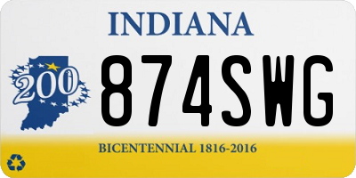 IN license plate 874SWG